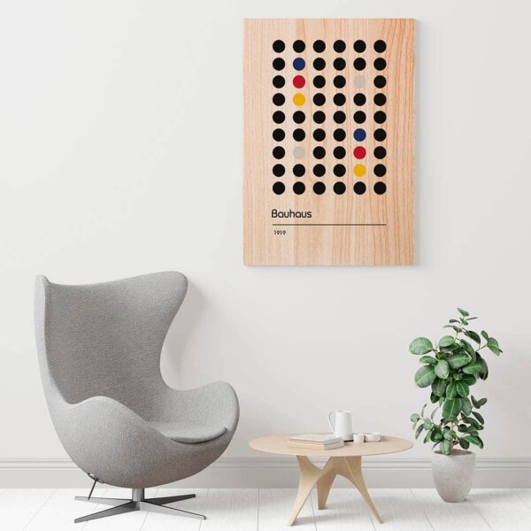 Ambiente general del cuadro de madera Color Dots de la serie Bauhaus