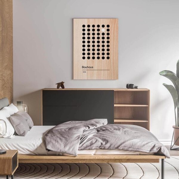 Dormitorio con el cuadro de madera Match