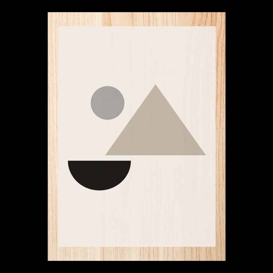 Cuadro de madera círculos y triángulos 1