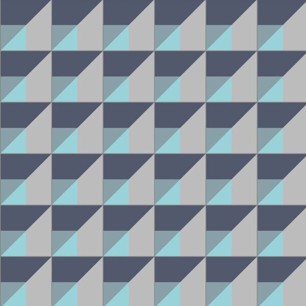 Detalle de alfombra vinílica Cube Light Blue