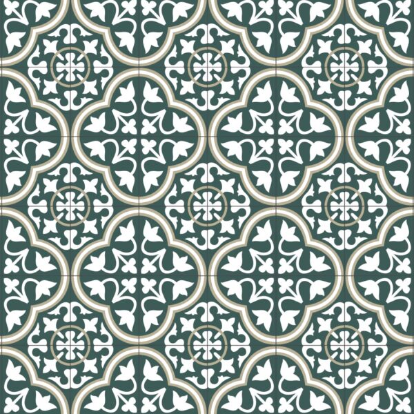 Detalle de alfombra vinílica Granada Green Jasper