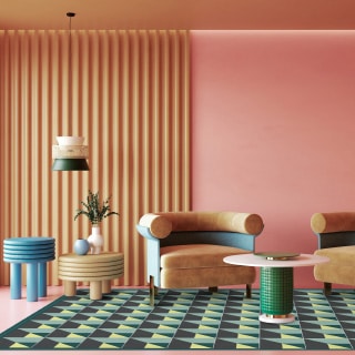 Ambiente con alfombra vinílica de color