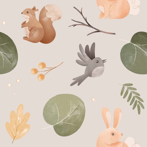 Papel pintado infantil Rabbit Forest
